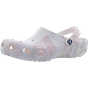 Crocs Women’s Classic Marbled Tie-dye Clogs(White Pink Marble)