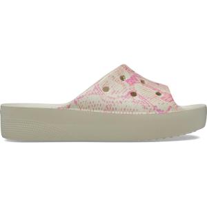 Crocs Women’s Classic Platform Slide Sandal(Bone Multi)