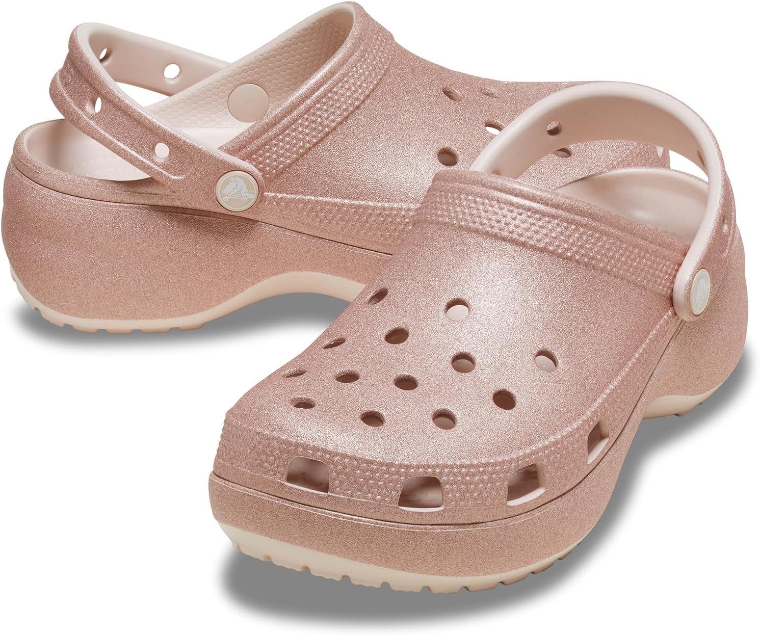 image:imageCrocs Womens Classic Platform Glitter Clog Quartz 10