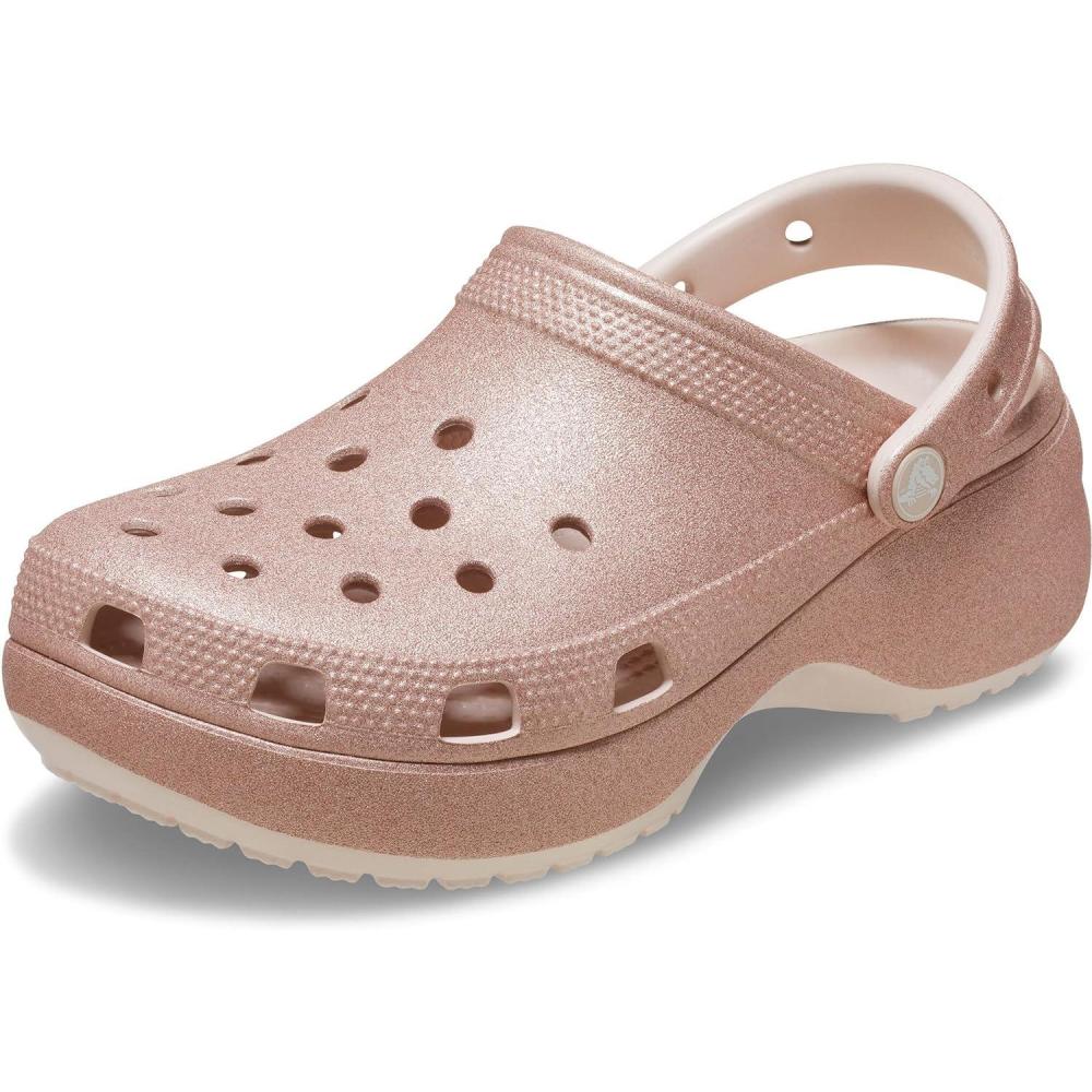 image:imageCrocs Womens Classic Platform Glitter Clog Quartz 10