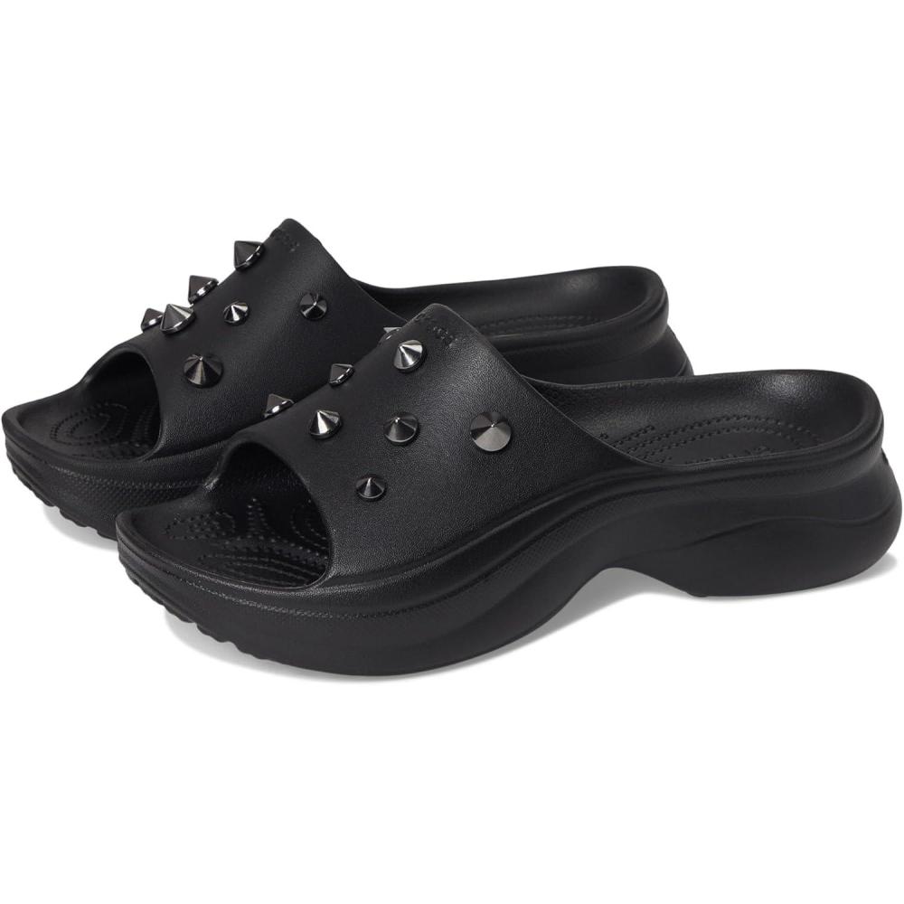 image:imageCrocs Womens Bae Slide Platform SandalsBlack Studded