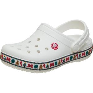 Crocs Unisex-Adult Crocband Clog(White Holiday)