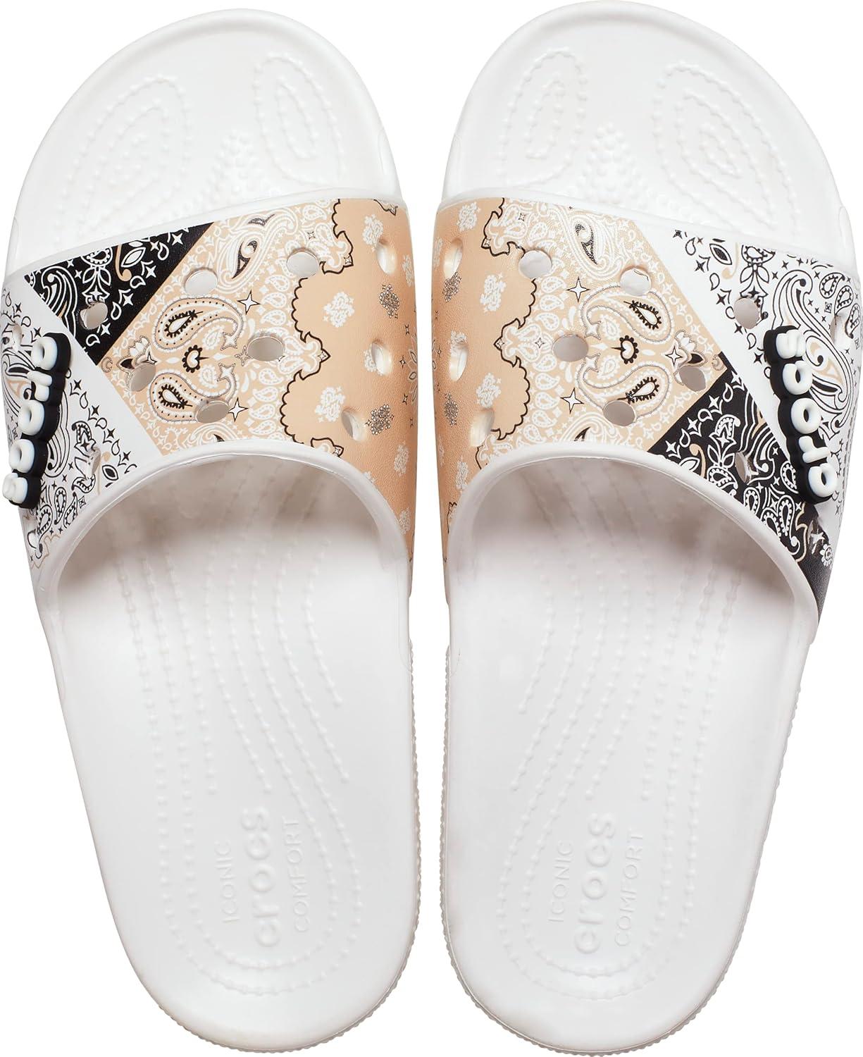 image:imageCrocs Unisex Adult Graphic Slide SandalChaiWhite