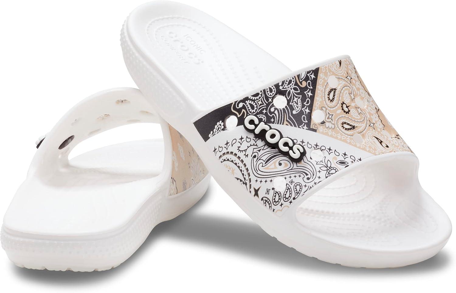 image:imageCrocs Unisex Adult Graphic Slide SandalChaiWhite
