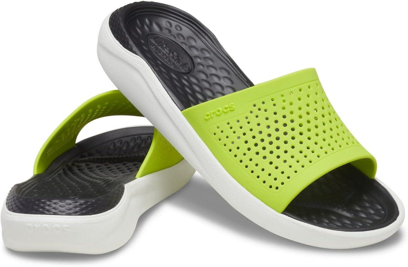 image:imageCrocs Unisex LiteRide SlideLime Punch Almost White