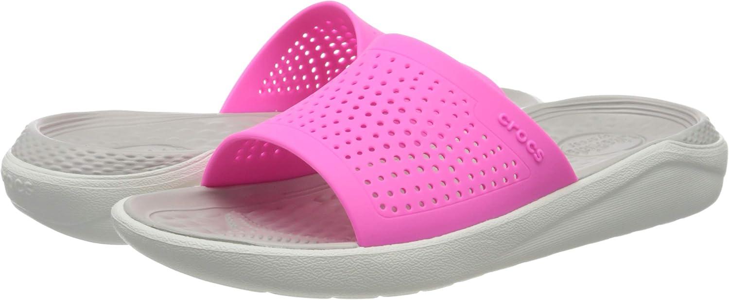 image:imageCrocs Unisex LiteRide SlidePink Electric Pink Almost White 6qv