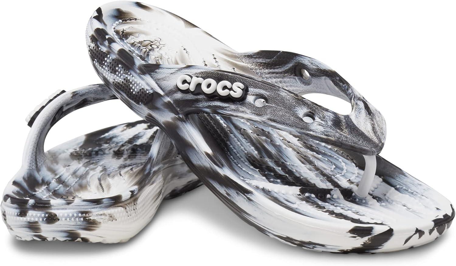 image:imageCrocs Unisexs Classic Flip FlopsBlackWhite