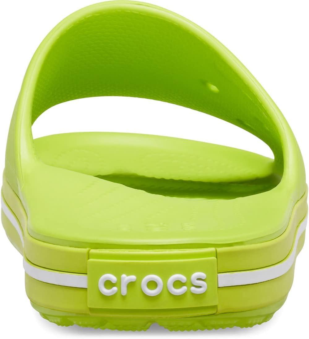 image:imageCrocs unisexadult Crocband III Slide SandalsLime Punch White