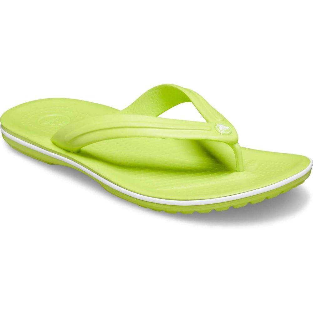 image:imageCrocs Unisex Adult Crocband Flip Flop SandalLime PunchWhite
