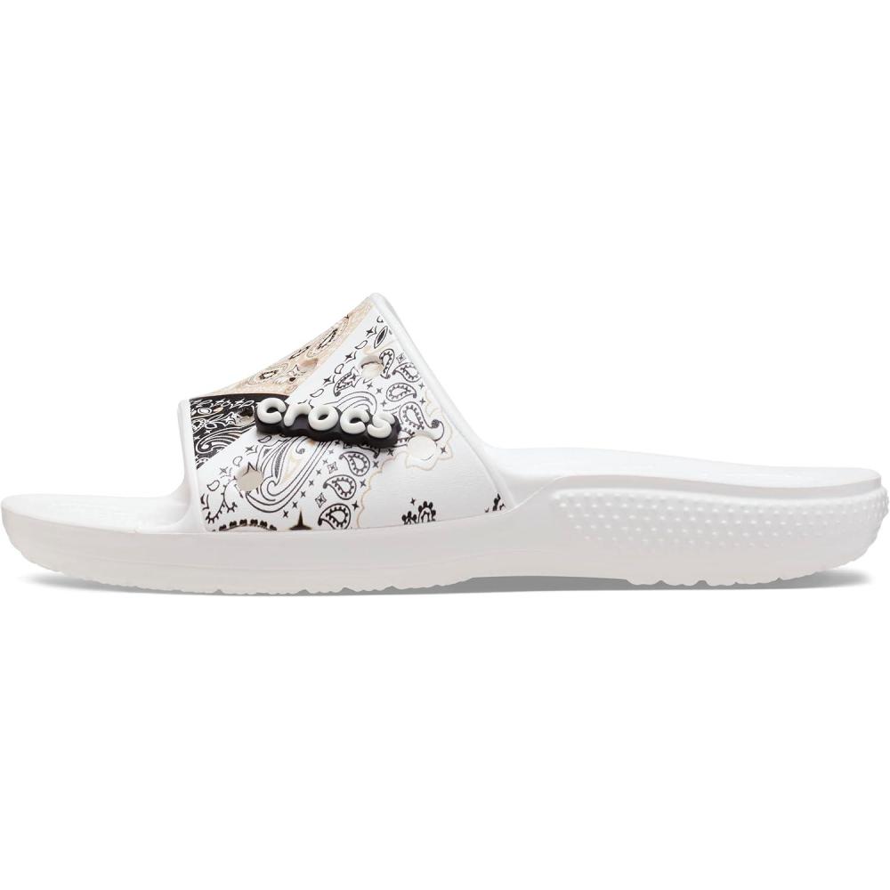 image:imageCrocs Unisex Adult Graphic Slide SandalChaiWhite