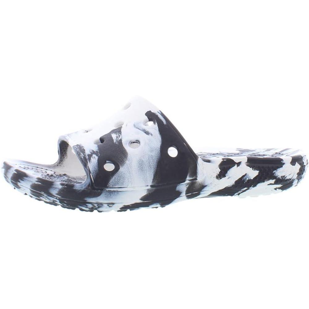 image:imageCrocs Unisex Adult Graphic Slide SandalWhiteBlack Marbled Tiedye