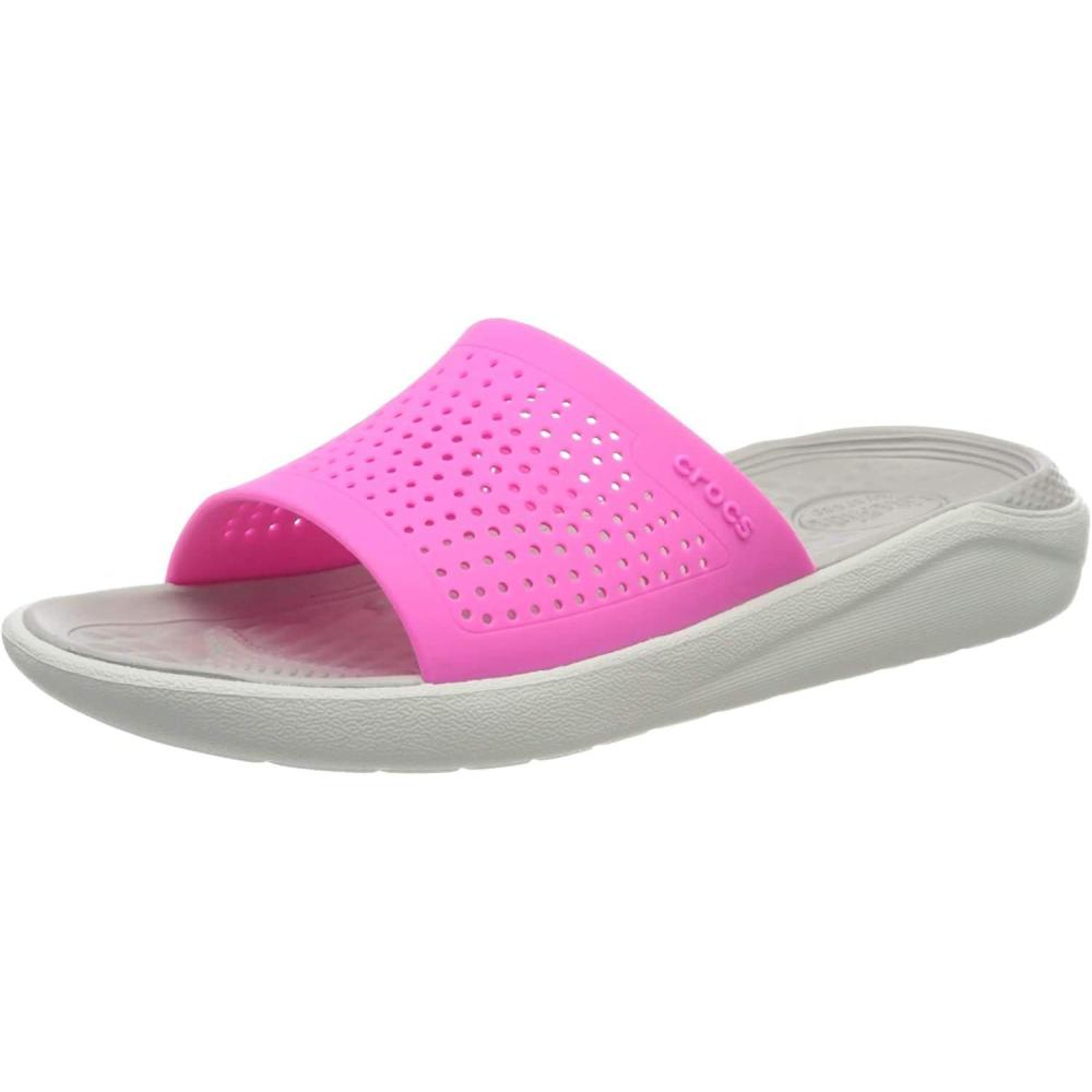 image:imageCrocs Unisex LiteRide SlidePink Electric Pink Almost White 6qv