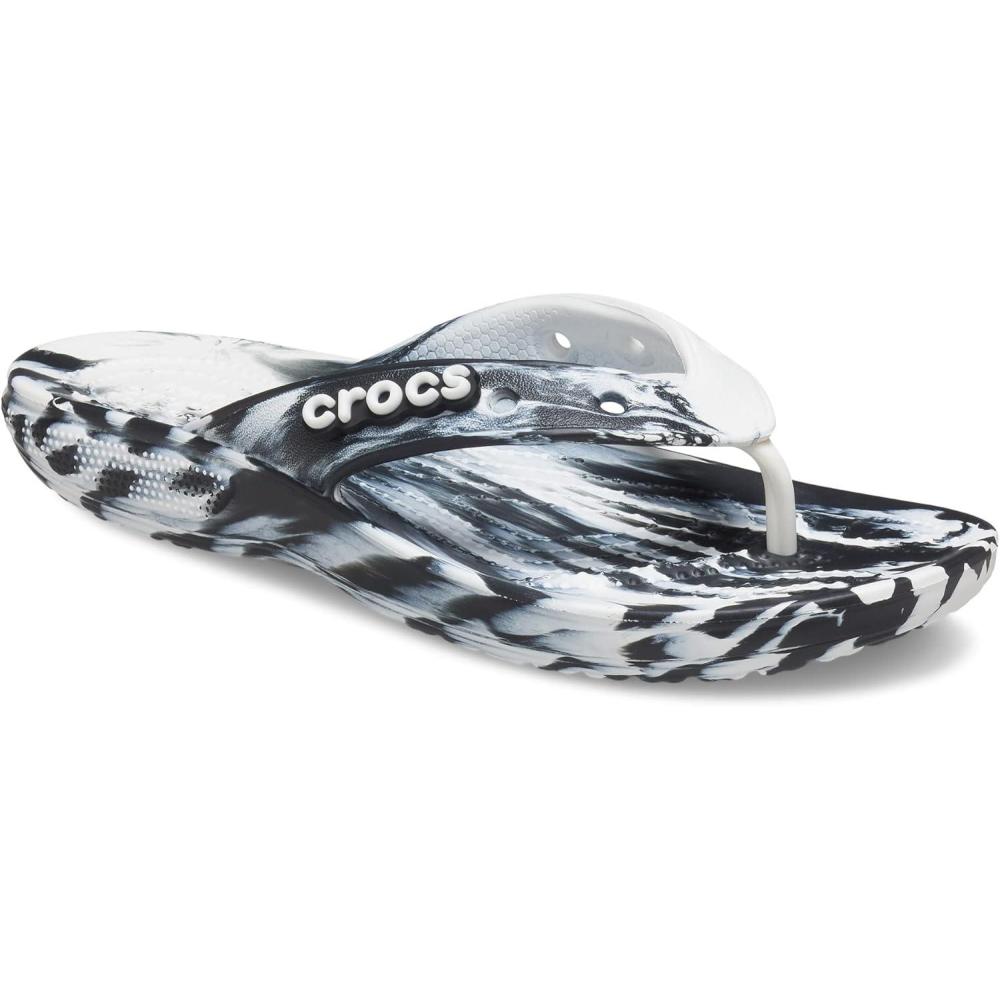 image:imageCrocs Unisexs Classic Flip FlopsBlackWhite