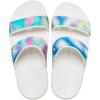 Crocs Unisex-Adult Classic Tie Dye Two-Strap Sandals, Solar Rainbow, 7 Men/9 Women