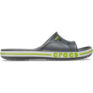 Crocs Unisex Adult Bayaband Slide Sandals(Slate Grey/Lime Punch)