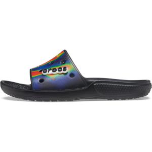 Crocs Unisex Adult Classic Graphic Slide Sandal(Black/Navy)