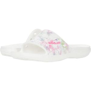 Crocs Unisex Adult Classic Graphic Slide Sandal(Pastel Bleach Dye)