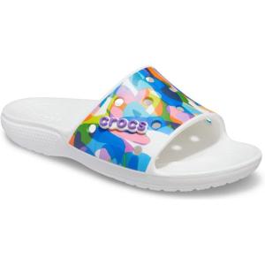 Crocs Unisex Adult Graphic Slide Sandal(White/Bubble Block)