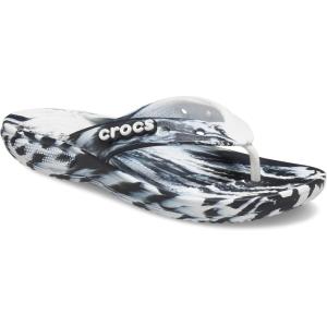 Crocs Unisex’s Classic Flip Flops(Black/White)