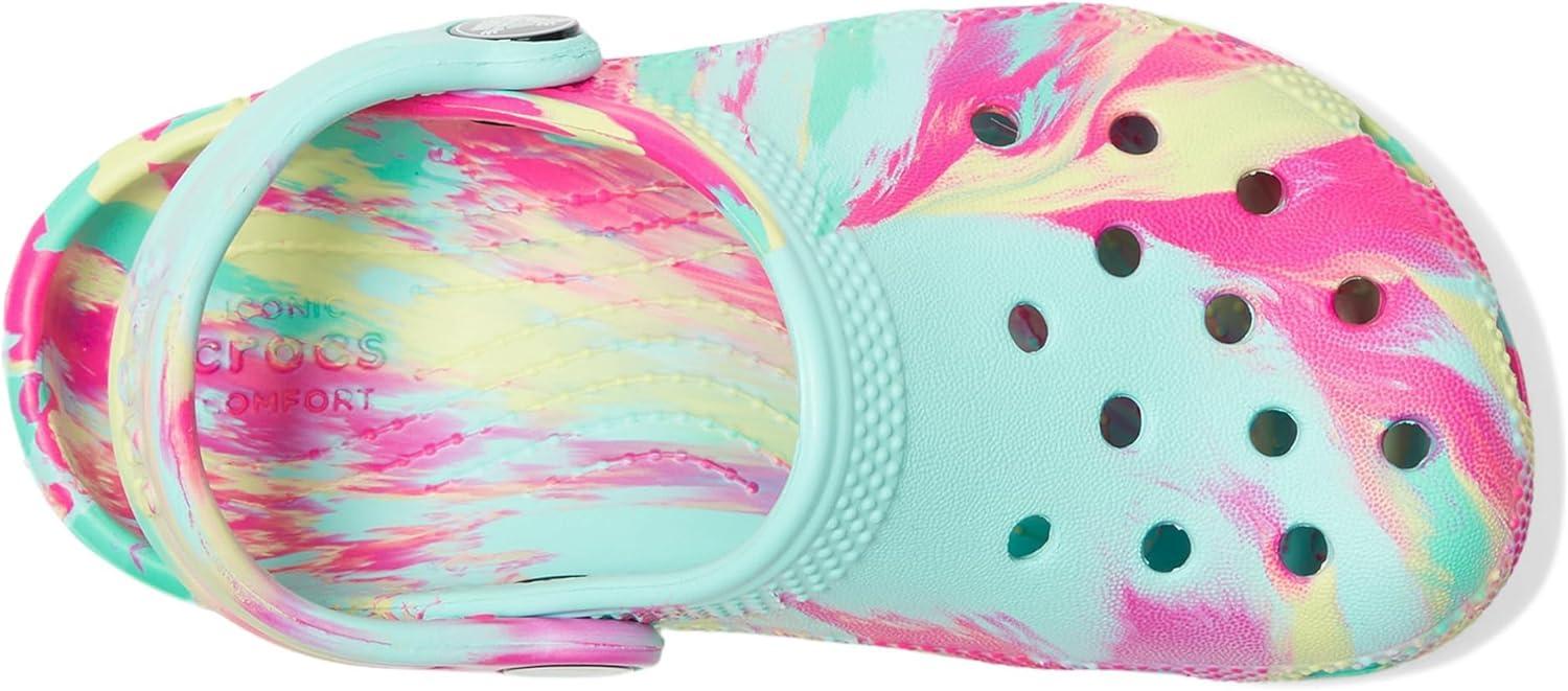 image:imageCrocs UnisexChild Classic Watercolor Marbled ClogAquamarineMulti