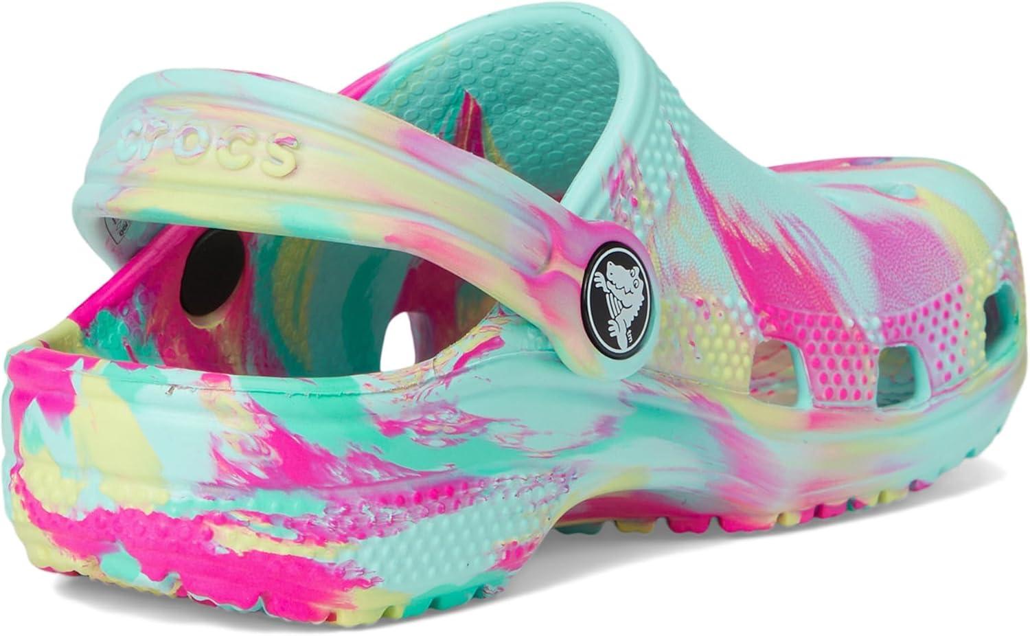 image:imageCrocs UnisexChild Classic Watercolor Marbled ClogAquamarineMulti