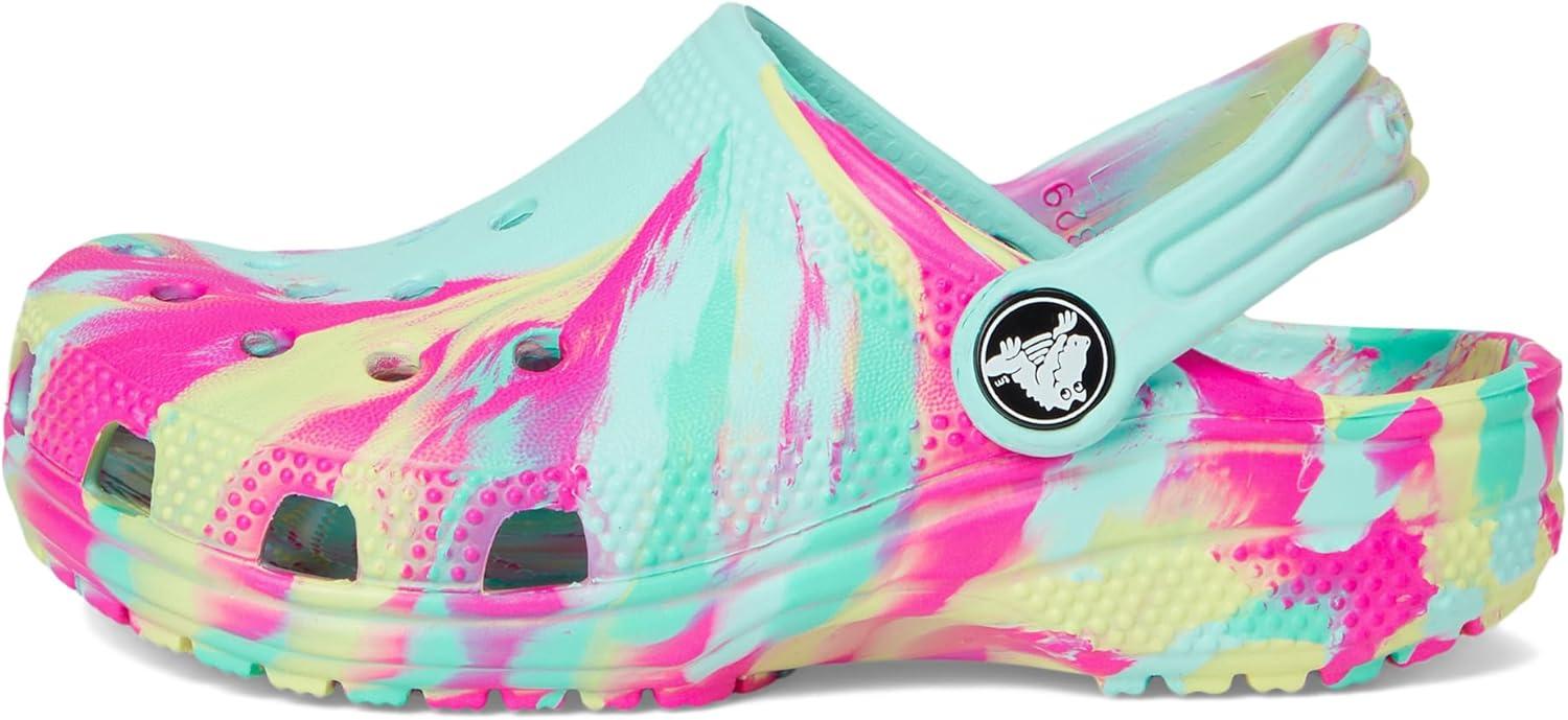 image:imageCrocs UnisexChild Classic Watercolor Marbled ClogAquamarineMulti