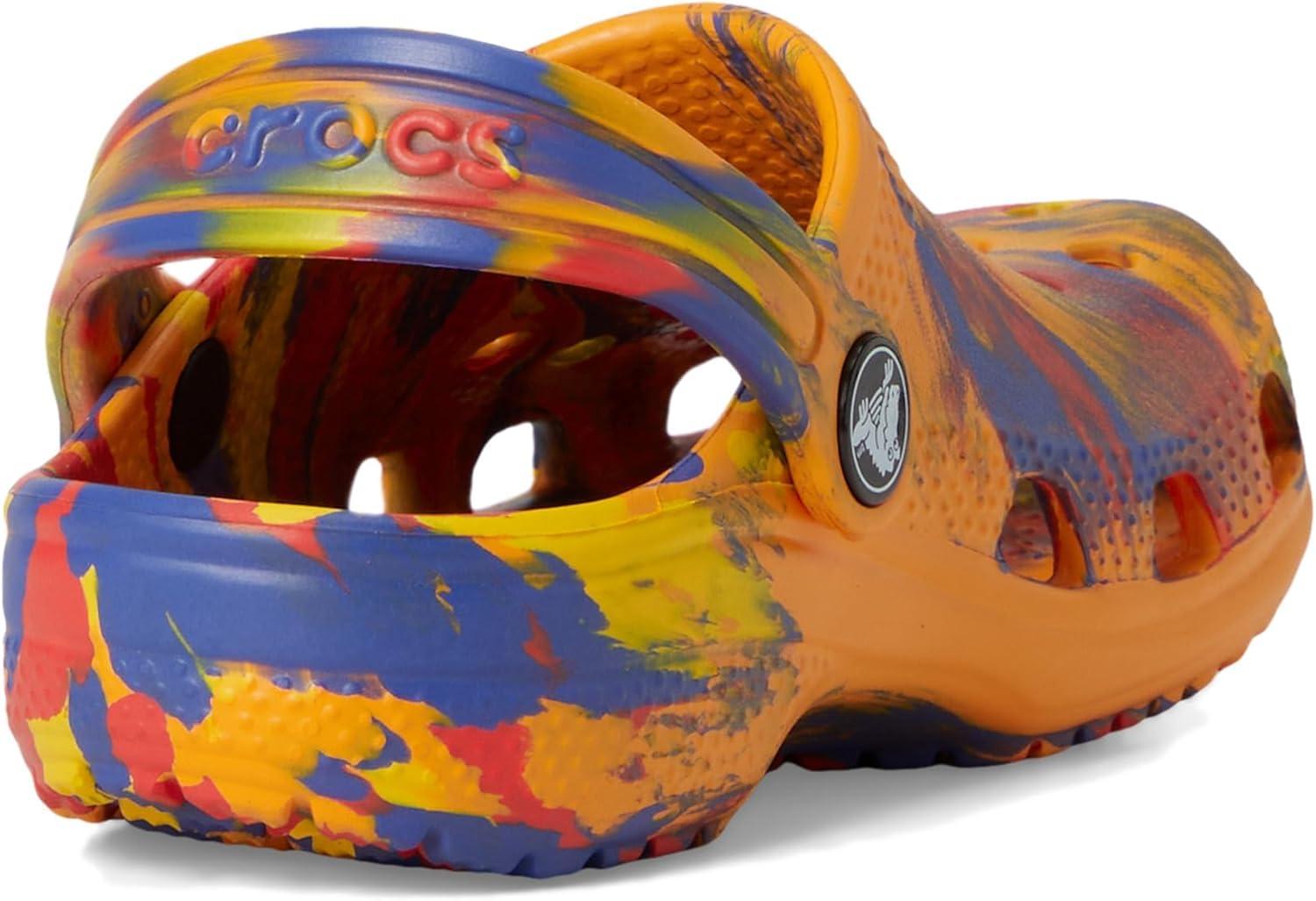 image:imageCrocs UnisexChild Classic Watercolor Marbled ClogOrange ZingMulti