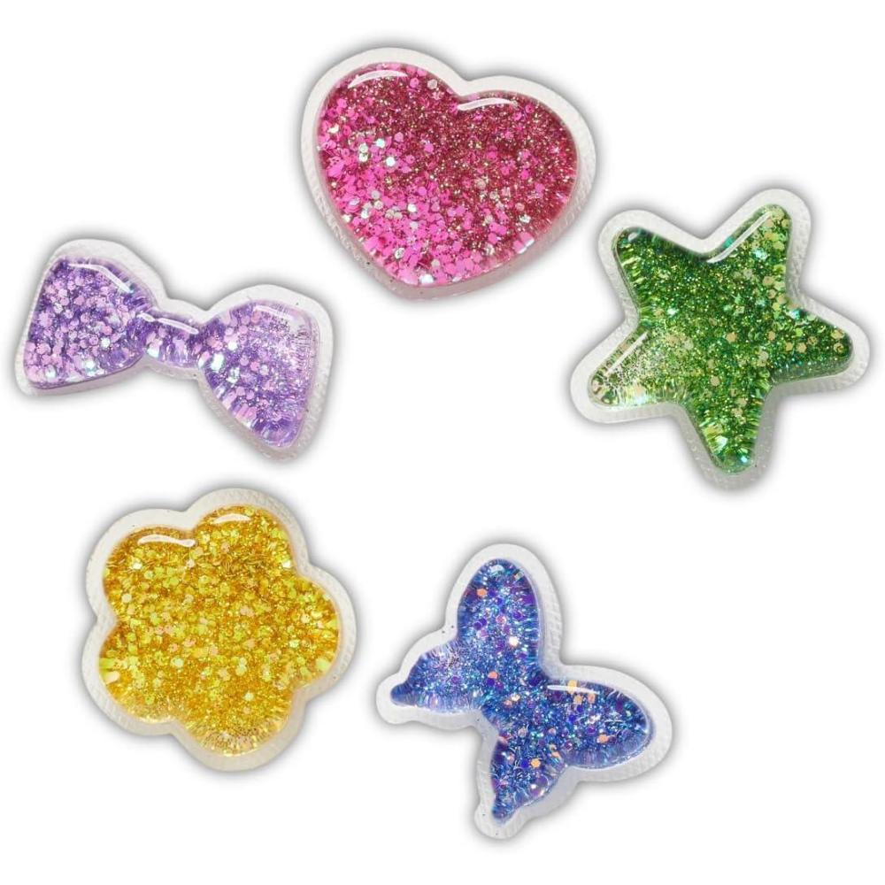image:imageCrocs Jibbitz Girls Favorites Shoe Charm PacksSquishy Glitter Shapes