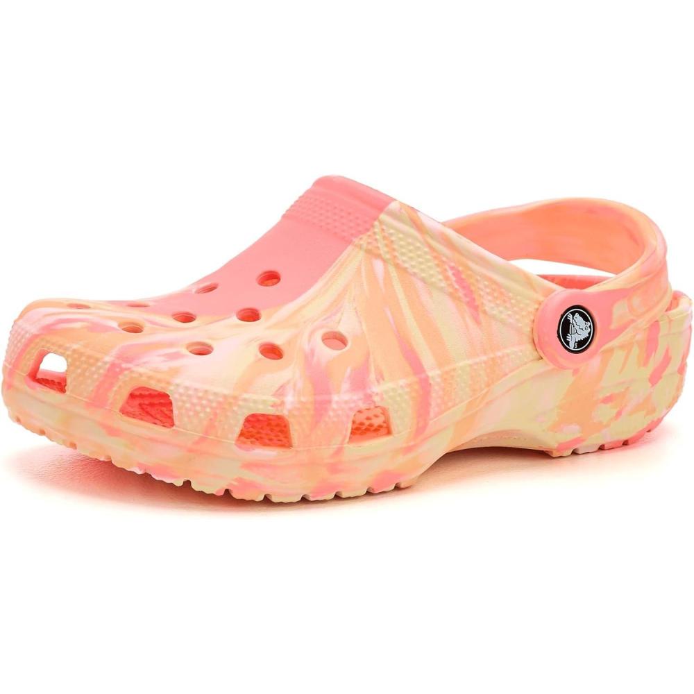 image:imageCrocs UnisexChild Classic Watercolor Marbled ClogGuavaMulti