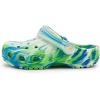 Crocs Unisex-Child Classic Watercolor Marbled Clog(Prep Blue/Multi Glow in the Dark)