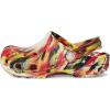Crocs Unisex-Child Classic Watercolor Marbled Clog(Varsity Red/Multi Glow in the Dark)