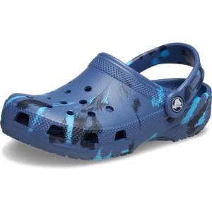 Crocs Unisex-Child Classic Watercolor Marbled Clog(Navy/Multi)