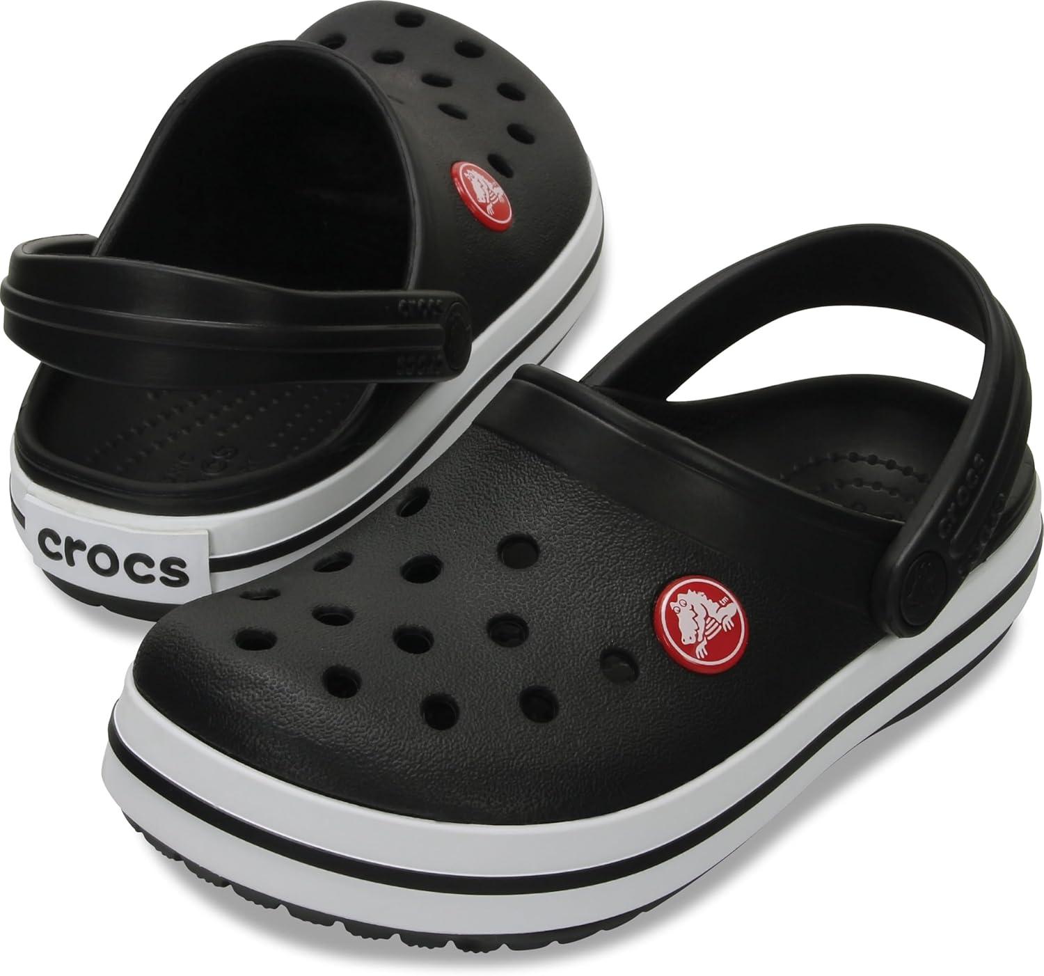image:imageCrocs Kids Crocband Lightweight SlipOn ClogsBlackWhite