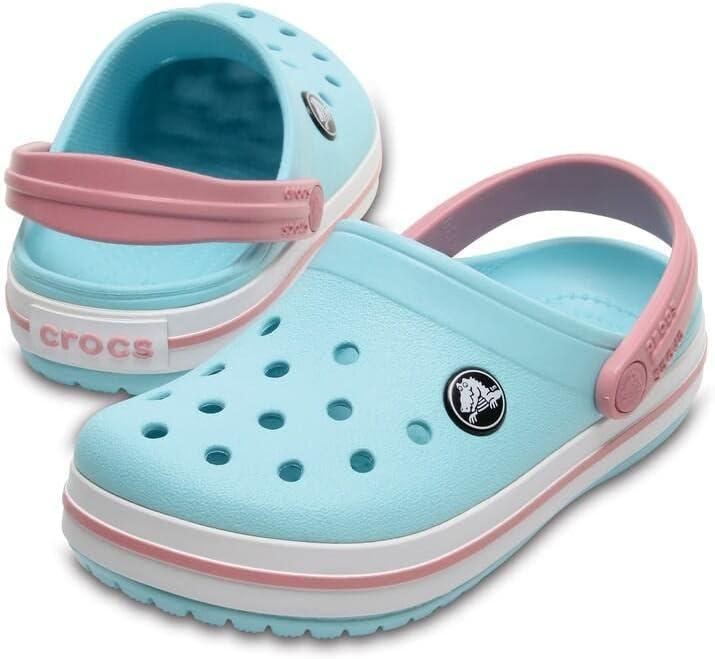 image:imageCrocs Kids Crocband Lightweight SlipOn ClogsIce BlueWhite