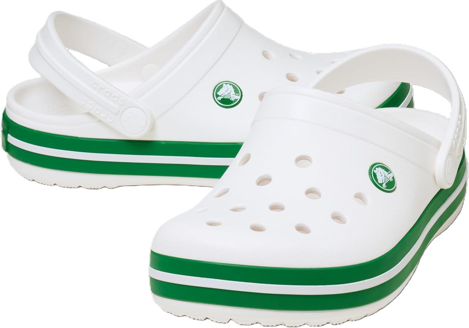 image:imageCrocs Kids Crocband Lightweight SlipOn ClogsWhiteGreen Ivy