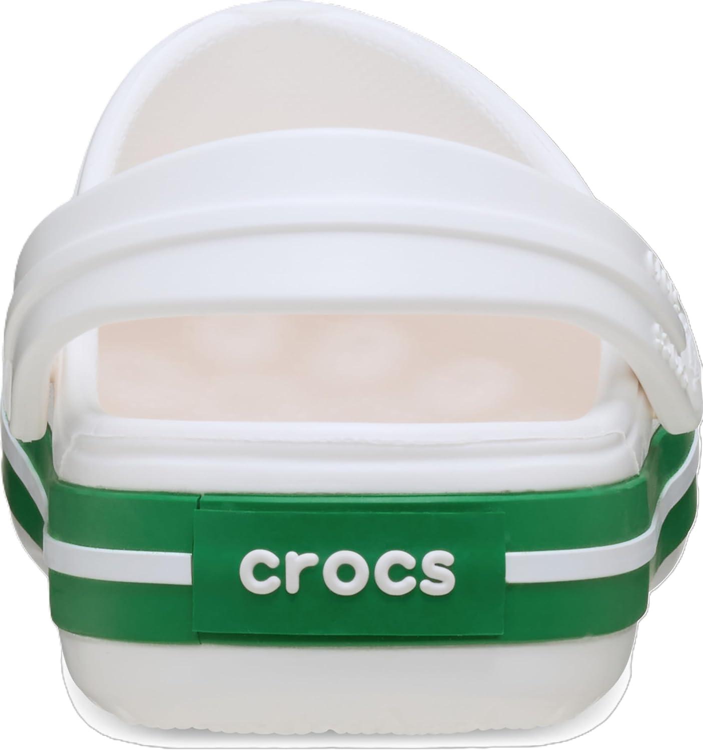 image:imageCrocs Kids Crocband Lightweight SlipOn ClogsWhiteGreen Ivy
