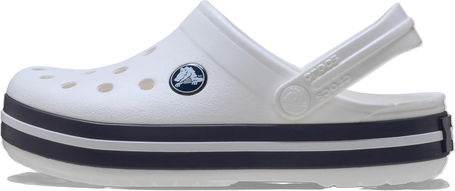 image:imageCrocs Kids Crocband Lightweight SlipOn ClogsWhiteNavy