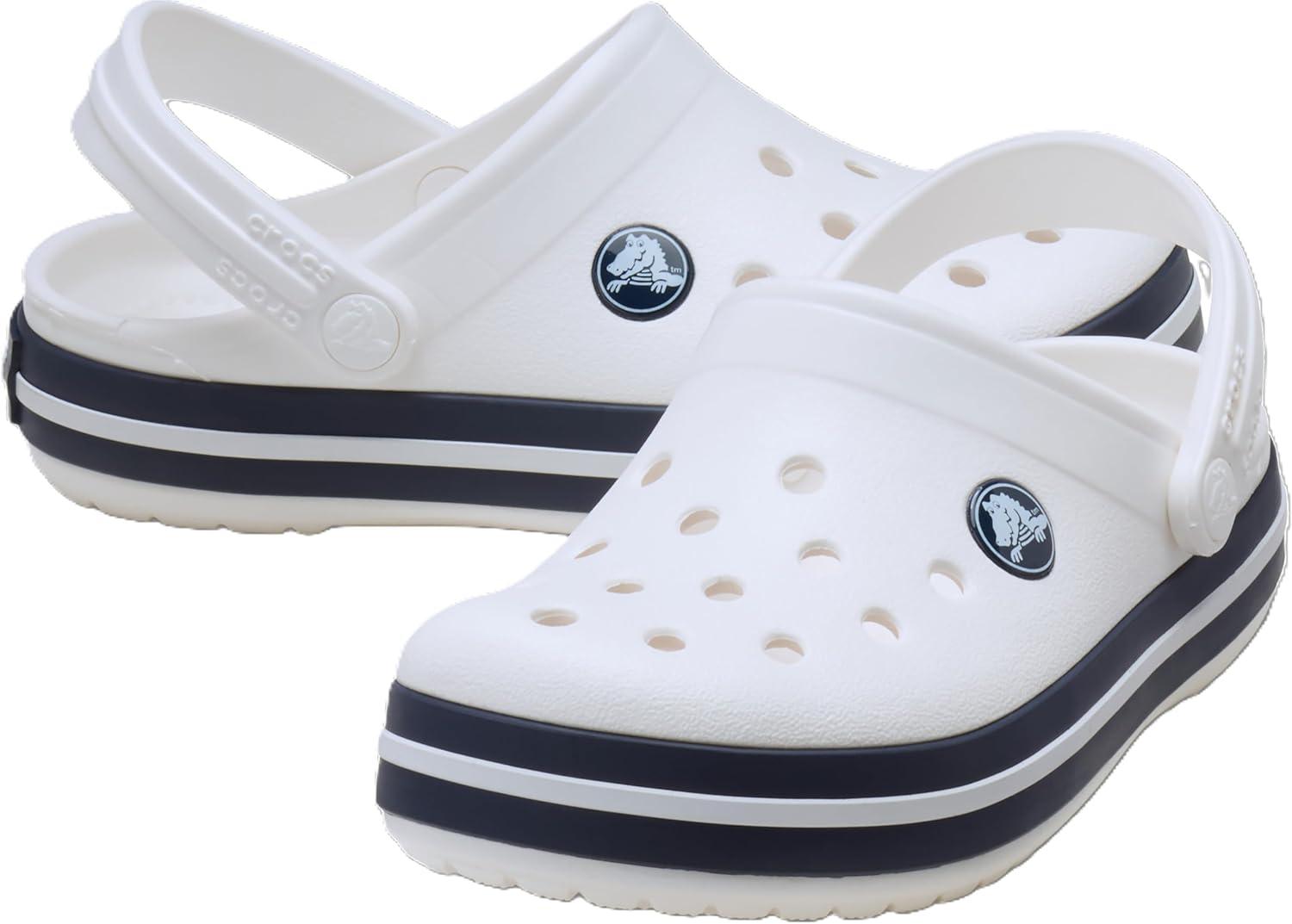 image:imageCrocs Kids Crocband Lightweight SlipOn ClogsWhiteNavy