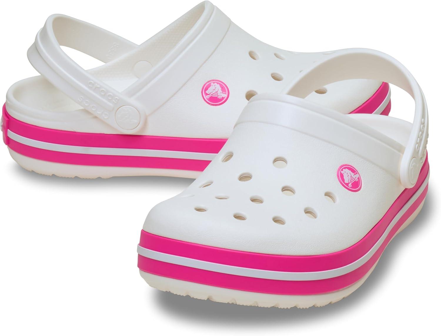 image:imageCrocs Kids Crocband Lightweight SlipOn ClogsWhitePink Crush