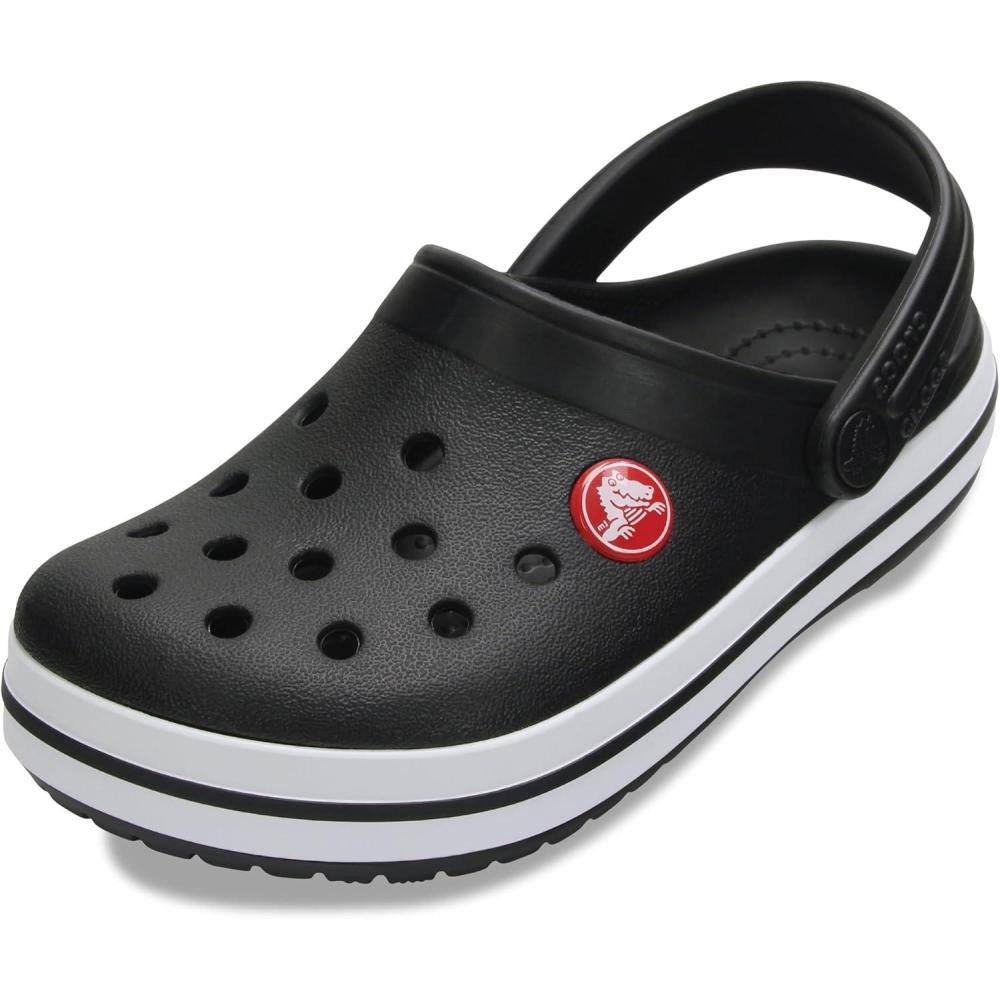 image:imageCrocs Kids Crocband Lightweight SlipOn ClogsBlackWhite