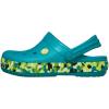 Crocs Kids Crocband Lightweight Slip-On Clogs(Glow Confetti/Turbo Teal)