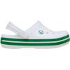 Crocs Kids Crocband Lightweight Slip-On Clogs(White/Green Ivy)