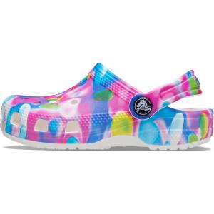 Crocs Kids’ Classic Tie Dye Clogs(Pink/White)