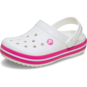 Crocs Kids Crocband Lightweight Slip-On Clogs(White/Pink Crush)