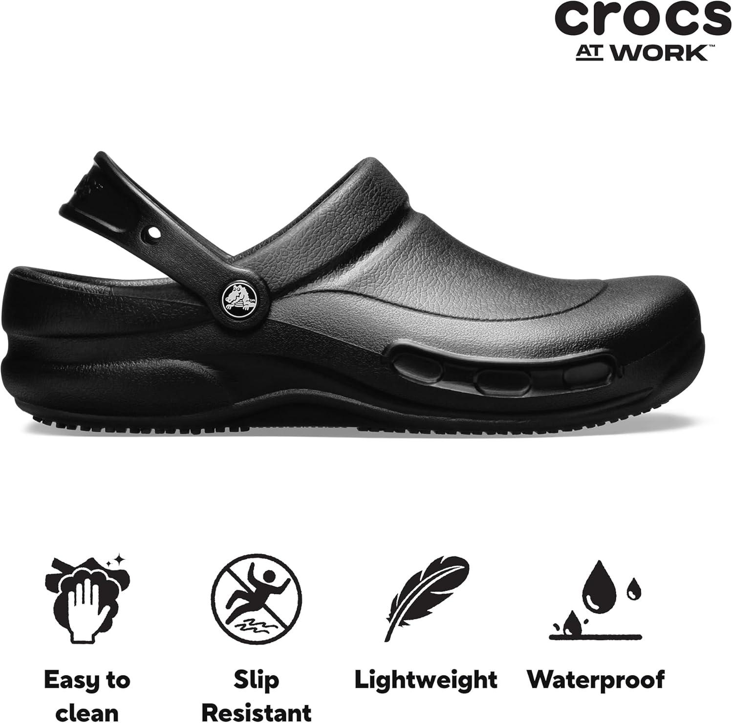 image:imageCrocs UnisexAdult Bistro Work Clogs Enclosed Toe Slip Resistant All Day ComfortBlack