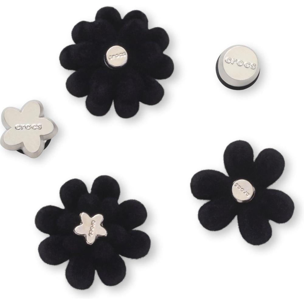 image:imageCrocs Jibbitz Flowers Shoe Charm PacksBlack Velvet Flower