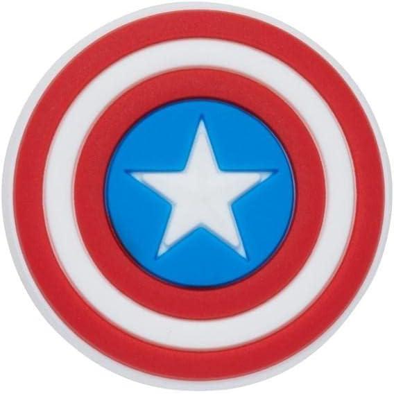 image:imageCrocs Jibbitz Packs for Shoes and Sandals Beautiful Accessory Colorful Charms and Constructed with Synthetic MaterialCaptain America Shield
