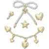 Crocs Jibbitz Bling & Jewelry Shoe Charm Packs(Gold Heart & Stars)