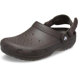 Crocs Unisex-Adult Classic Work Clogs, Slip Resistant Shoes(Dark Cocoa)