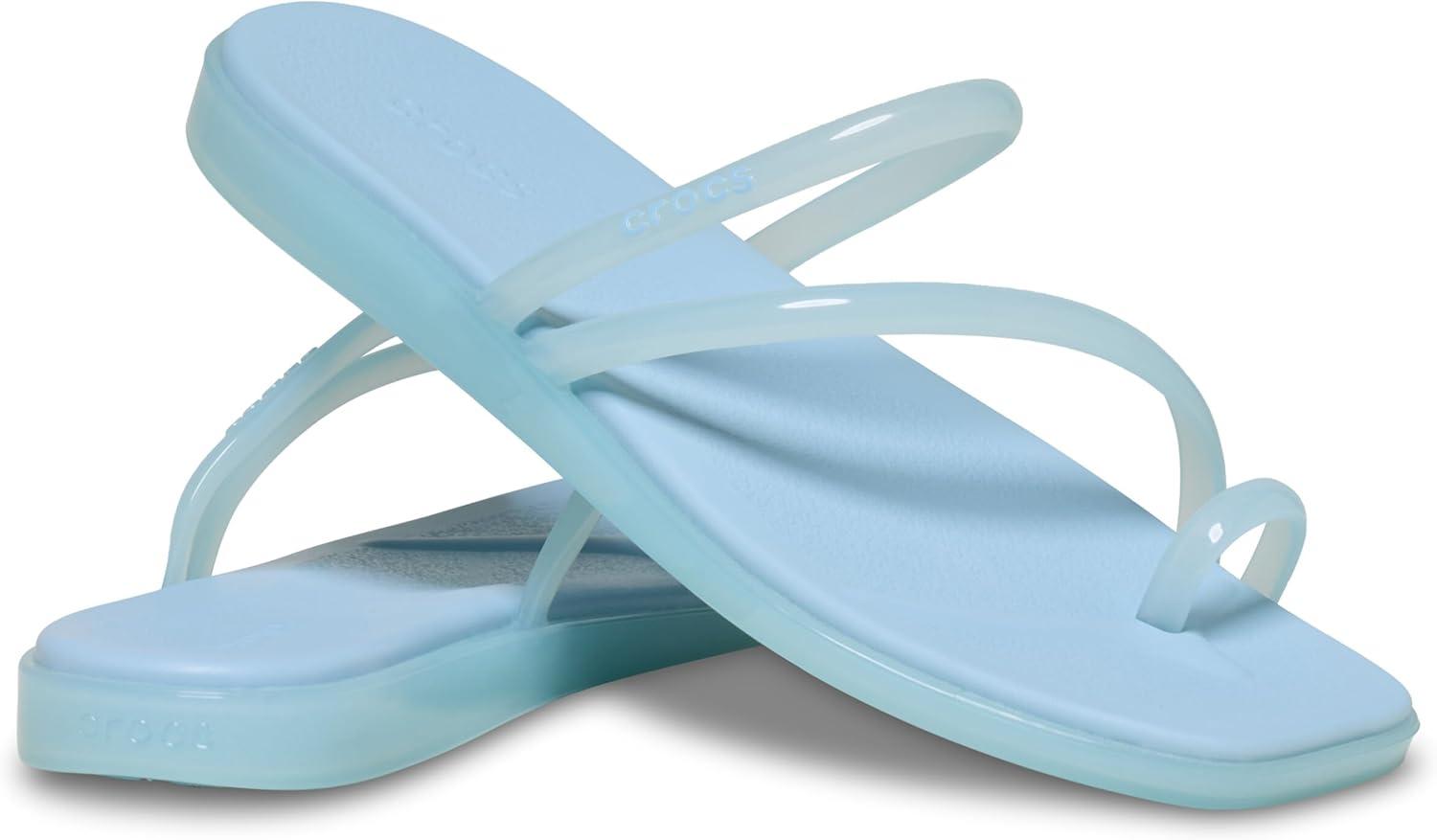 image:imageCrocs Womens Miami Toe Loop Sandal FlatSky Blue Jelly